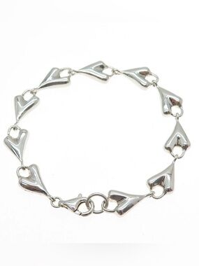 STUNNING! RLM Designer Silver Heart Charm Link Bracelet - Women Jewelry!
